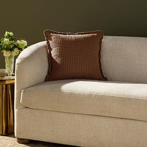 Loloi Chris Loves Julia Dinah Collection PCJ0012 - Almohada de 18" x 18", solo funda, color castaño