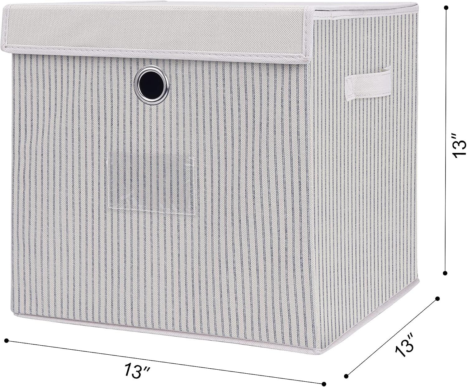GRANNY SAYS 13x13 Storage Cubes, 3-Pack Storage Bins for Cube Organizer, Cubby Storage baskets for Closet shelf, White/Black