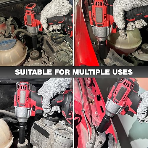 Miniatura 7 de Juego de 33 piezas de 12 pulgada de vasos de impacto (8-22mm), juego de vasos métricos, acero Cr-V, vasos profundos y poco profundos de 6 puntas,