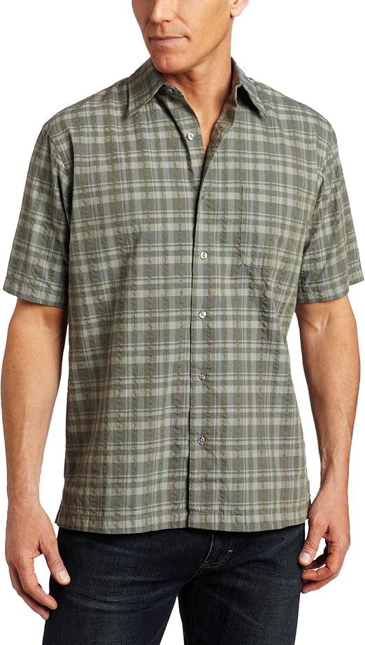 Van Heusen Men's Seersucker Shirt, Olive Deep Lichen, XLarge at Amazon