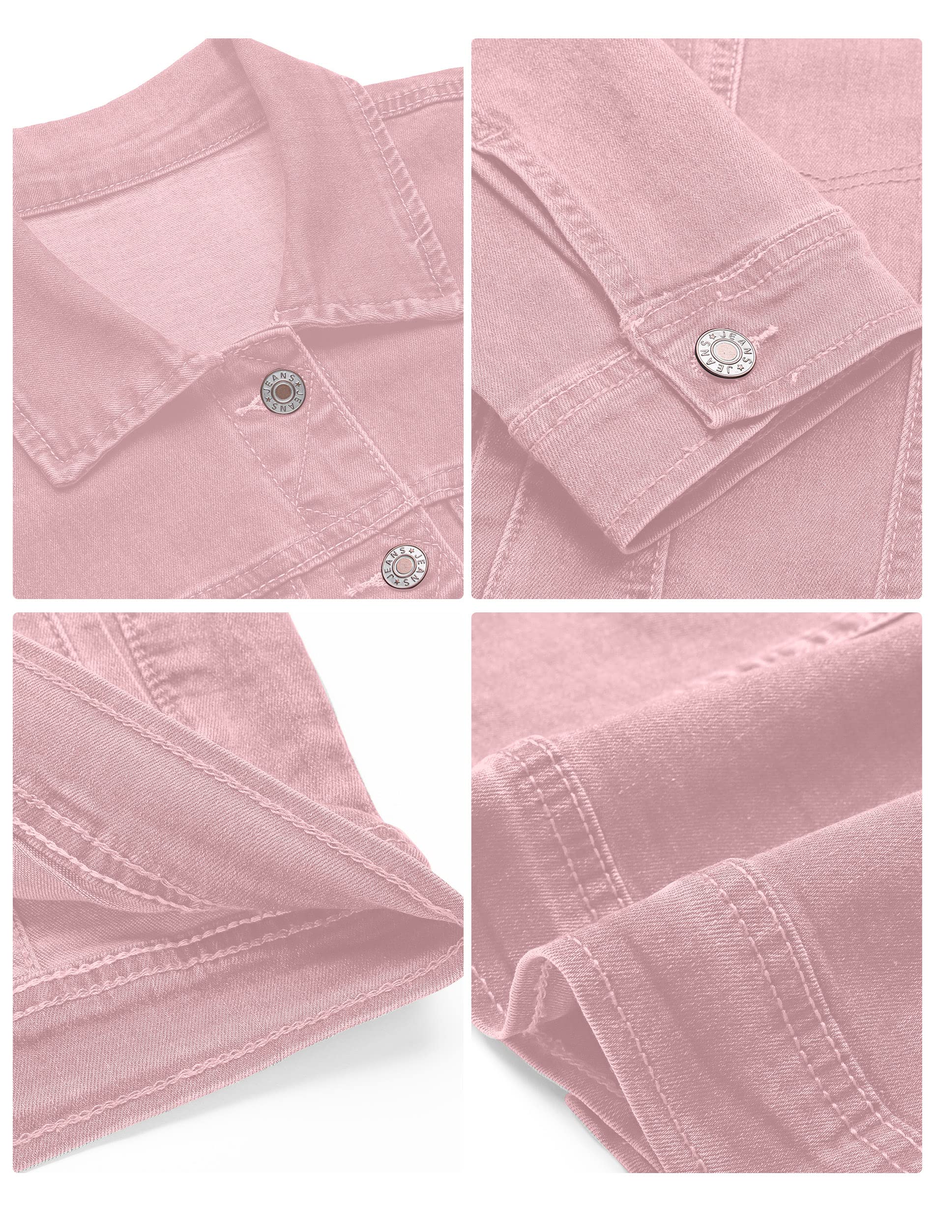 Roskiky Jeansjacken Damen Jean Stretchy Langarm Trucker Jacke mit Tasche