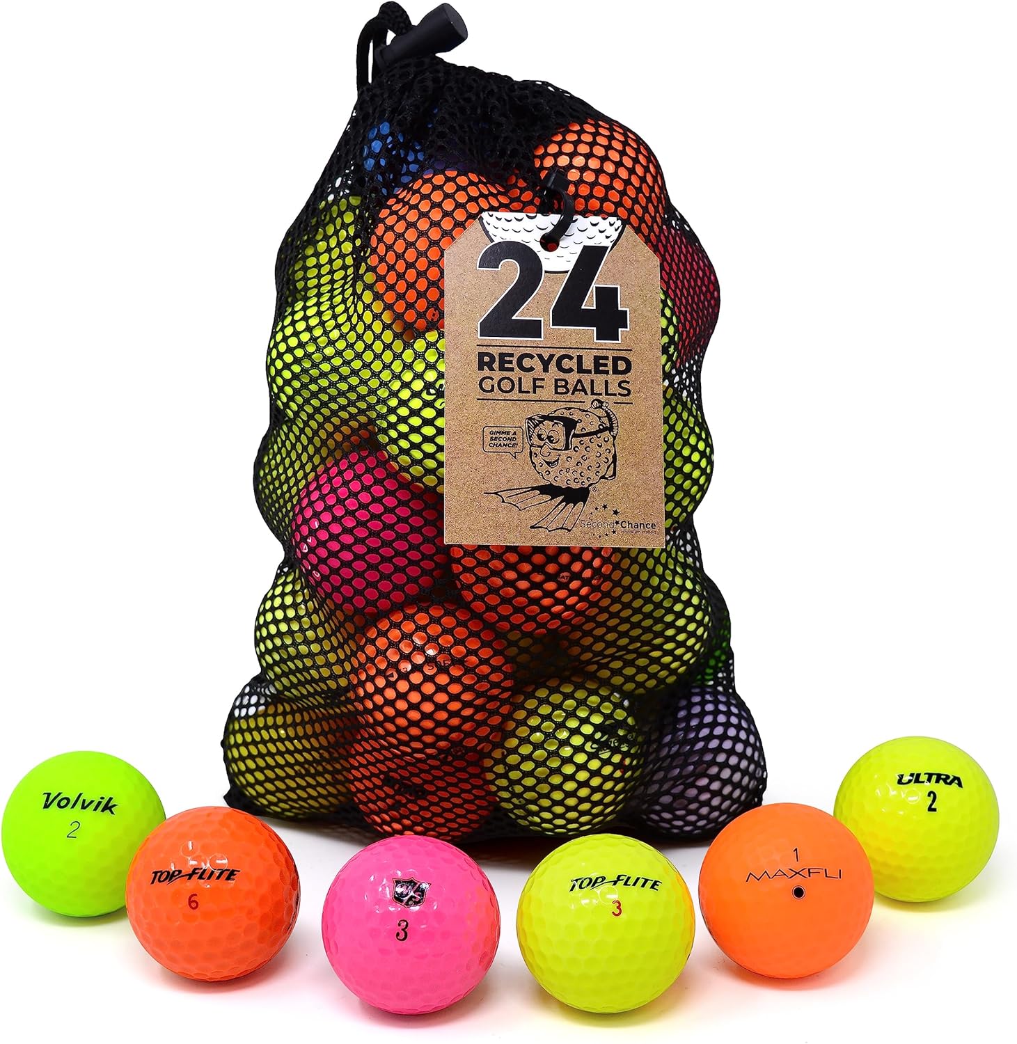 Second Chance Optic Coloured Quality Lake Golf Balls (Grade A)
