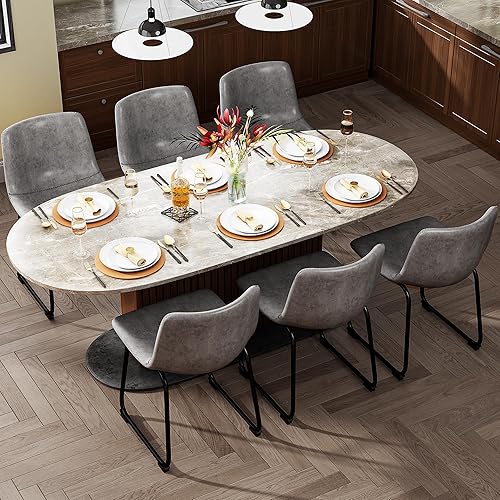 Miniatura 25 de Juego de 3 taburetes de bar de 26 pulgadas, modernos taburetes de bar de altura de barra, taburetes de bar de cuero sintético con respaldo y patas