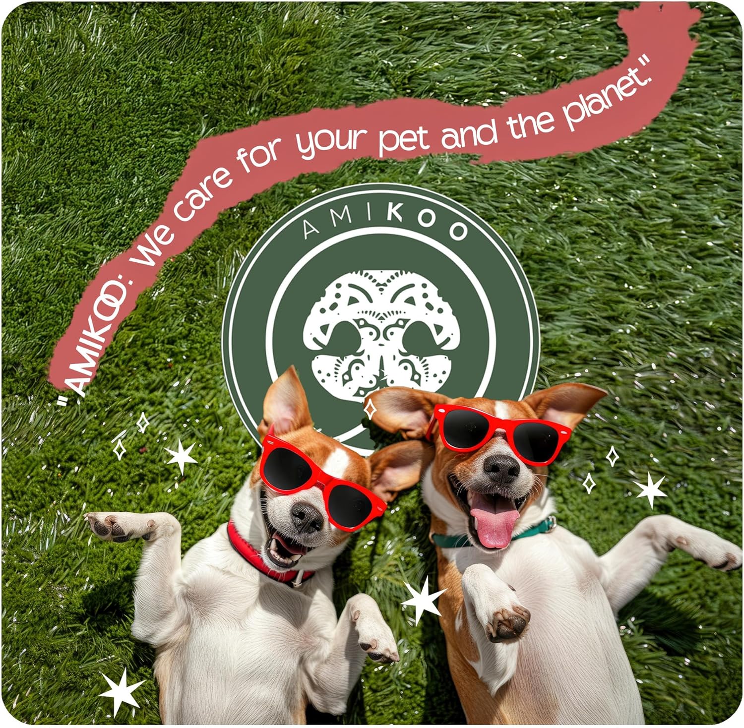 Amikoo | Dog Collar | Handcrafted Mexican Design | Made from Vegan Leather | Buy with a Cause | Dog Accessories | Cruelty-Free | Red | Size L