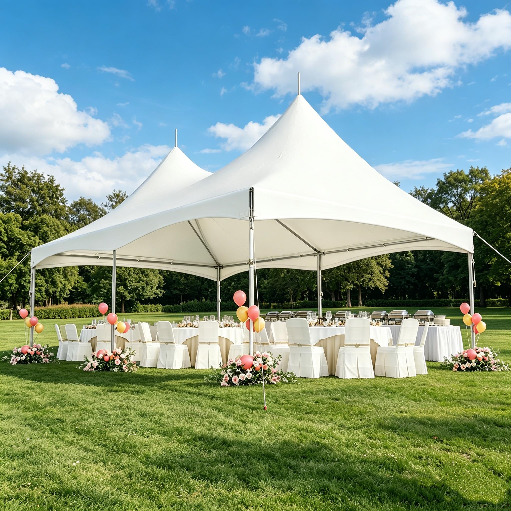 EROMMY 20x30FT High Peak Canopy Tent, Heavy Duty Outdoor Party Tent with 350G PVC Top, Commercial Wedding Event Shelter, Pavilion Gazebo for Gatherings & Carport : Patio, Lawn & Garden