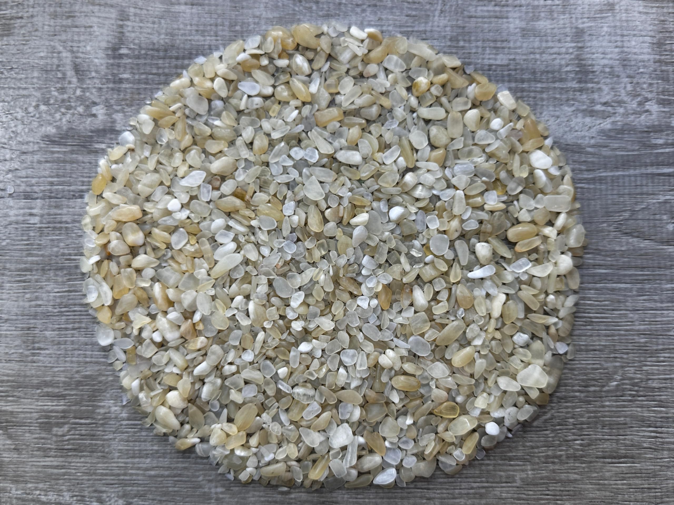 GAF TREASURES 2 oz Lot Yellow Calcite Natural Semi Tumbled Gemstone Chips, Crushed Mini Crystals, Undrilled Crystal Chips (Yellow Calcite)