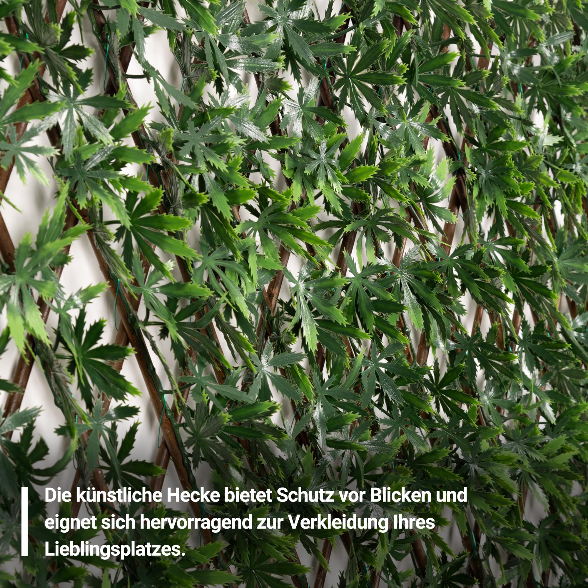 Knstliche Hecke Efeu Sichtschutz, Balkon Sichtschutz Kunstpflanzen  Sichtschutzfcher fr Balkon Garten, 100x200 cm, Ausziehbar Gre - Bltte  B : Amazon.de: Garten