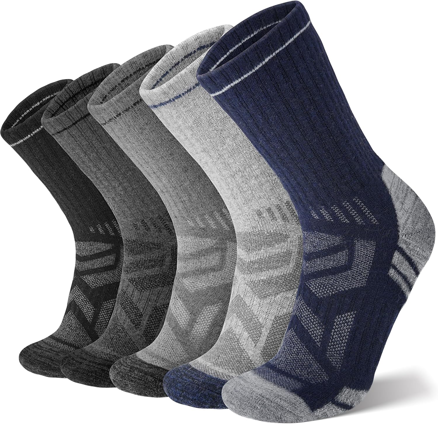 ANTSANG Merino Wool Hiking Socks, Enhanced Breathability, Targeted Cushion Thermal Socks for Men and Women, 5 Pairs ANTSANG Merino Wool Hiking Socks, Enhanced Breathability, Targeted Cushion Thermal Socks for Men and Women, 5 Pairs