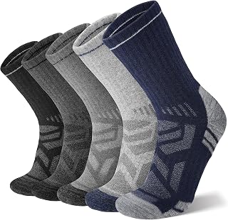 ANTSANG Merino Wool Hiking Socks for Men & Women, 5 Pairs