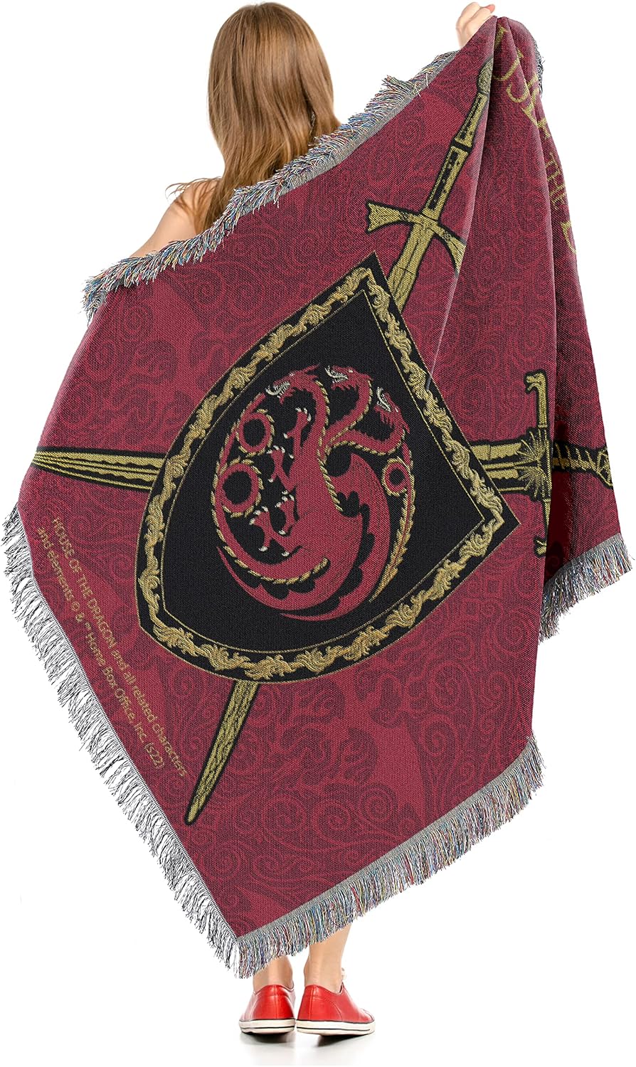Northwest Game of Thrones - House of The Dragon Woven Tapestry Throw Blanket, 48" x 60", Remember Blood