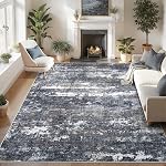 GarveeHome 10x14 Area Rugs for Luxury Living Room Bedroom Modern Abstract Machine Washable Carpets for Dining Room Non-Slip Low Pile Area Rugs for Nursery Room Playroom Grey