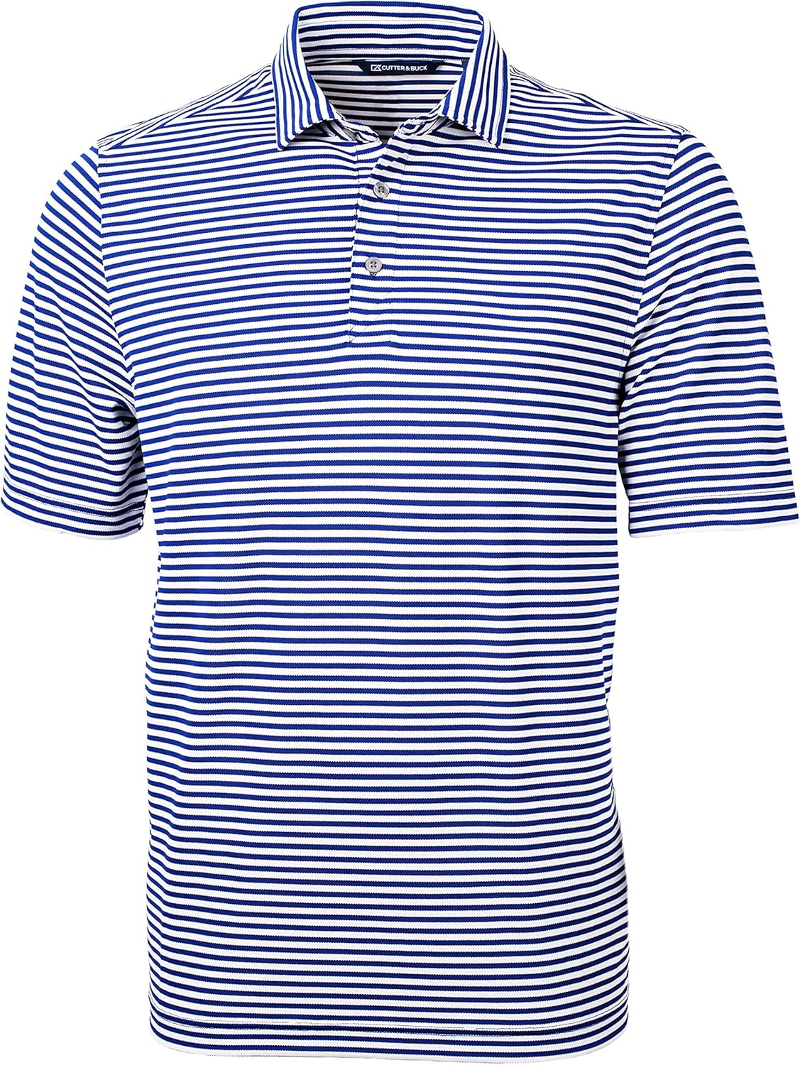 Cutter & Buck Mens Short Sleeve Virtue Eco Pique Stripe Recycled Mens Big and Tall Polo