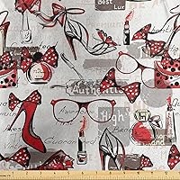 Vista 133 de Lunarable Tela suculenta de The Yard, flores en acuarela estilo pintura coloridas flores de primavera tema de jardinería, tela de microfibra