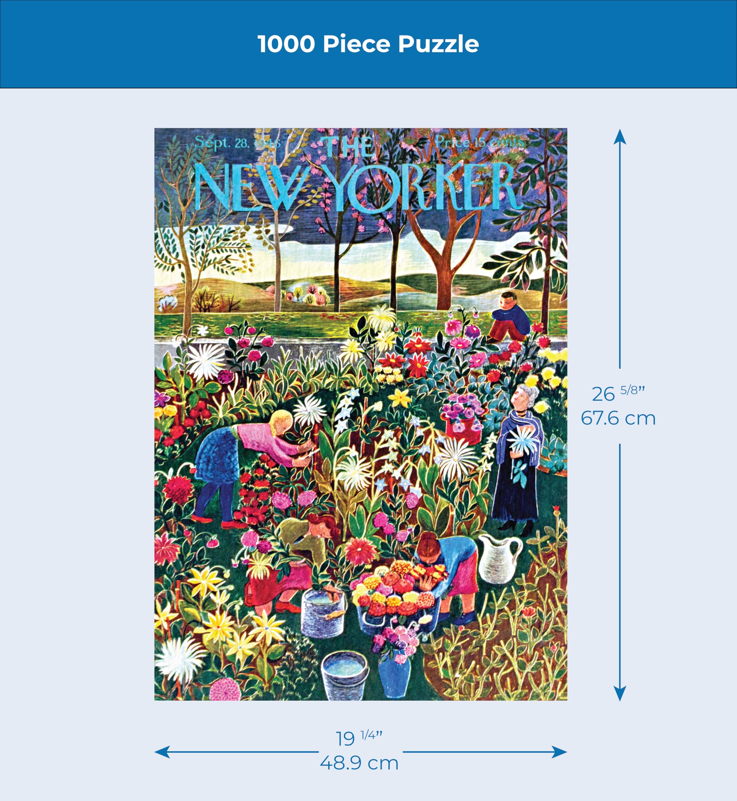 New York Puzzle Company - New Yorker Flower Garden - 1000 Piece Jigsaw Puzzle