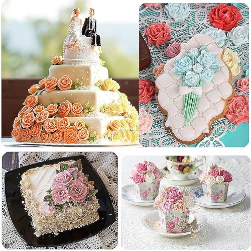 Vista 8 de Zixiang Molde de caramelo de flores de rosa, moldes de fondant de hojas, moldes de flores de peonía, moldes de silicona para azúcar, manualidades