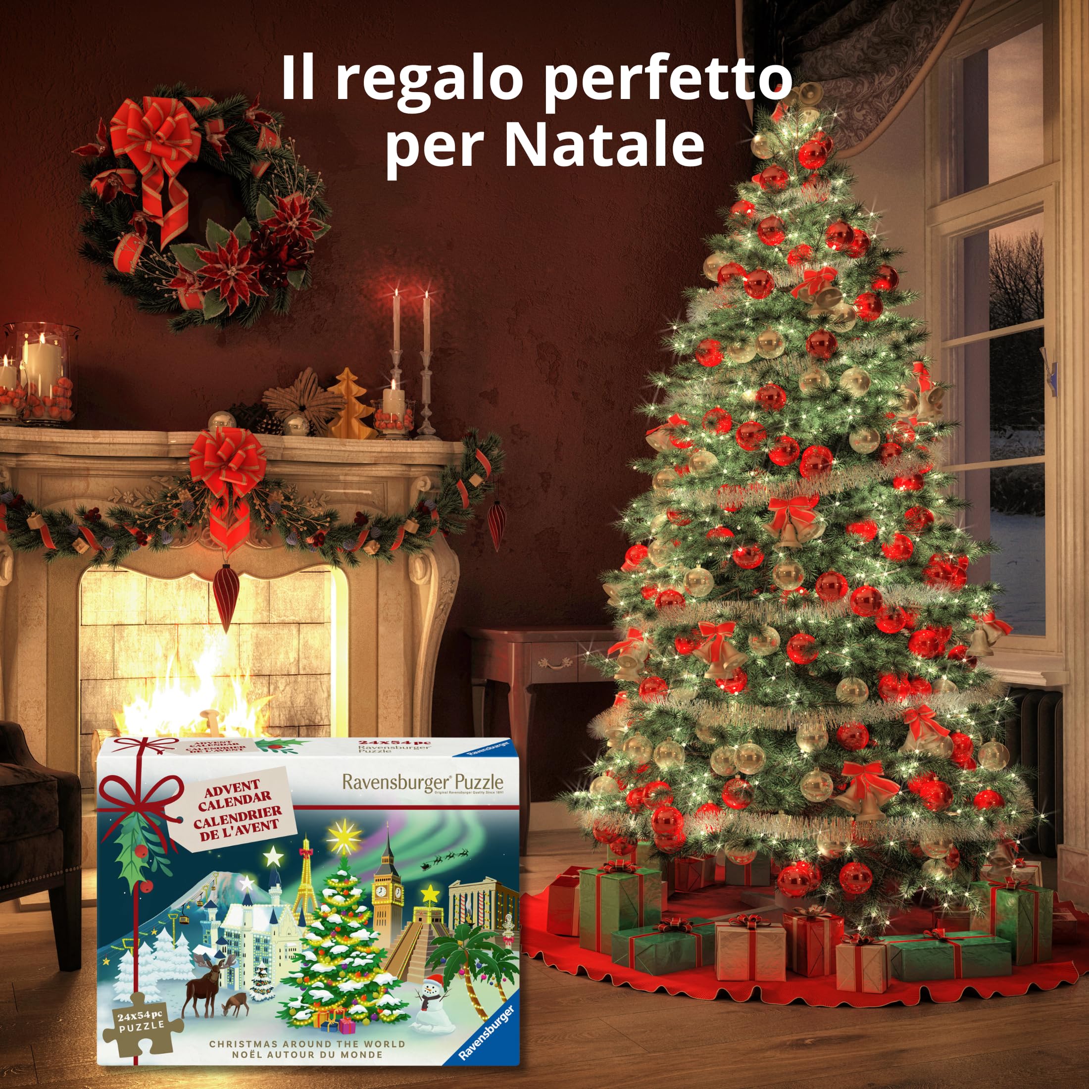 Ravensburger - Calendario Avvento Puzzle | Calendario Avvento Puzzle 2025 24x54 Pezzi | Calendario Dell'avvento Bambini e Adulti | Puzzles Ravensburger | Regali Natale