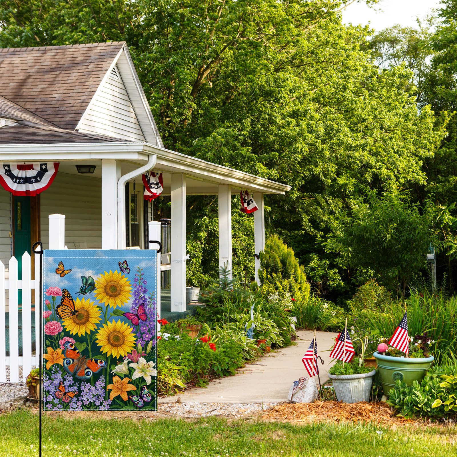wyooxoo Spring Summer Floral Garden Flag 12x18 Inch Double Sided Seasonal Burlap Farmhouse Garden Flag Outside Small Yard Flag - 3