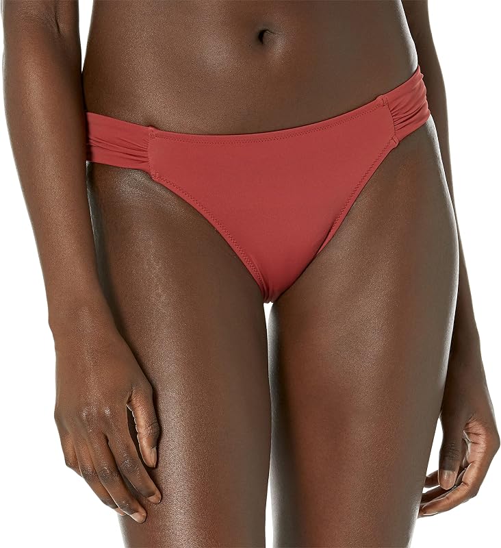 Amazon Essentials Women's Ruched Side Tab Full Coverage Bikini Swimsuit Bottom