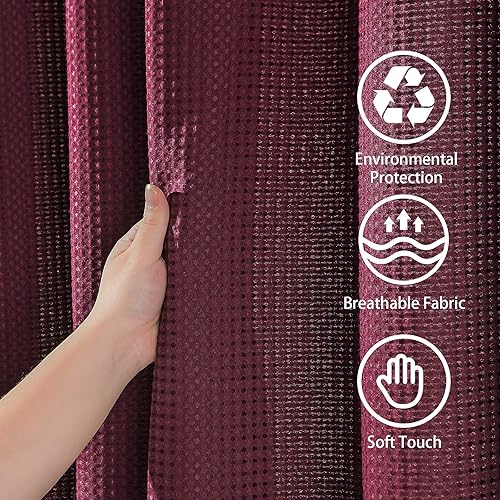 Miniatura 7 de VANZAVANZU Cortina de ducha de 36 x 72 pulgadas con ganchos de acero inoxidable, cortinas de baño de tela resistente de 256 GSM, calidad de lujo