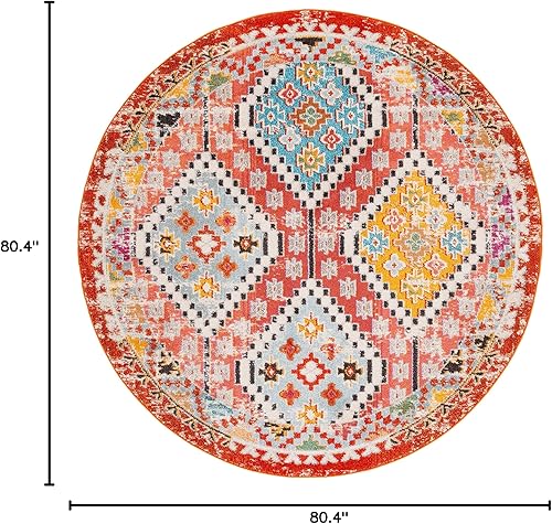 Vista 241 de Safavieh Madison Collection MAD418F - Alfombra de área con diamantes, Polipropileno, Azul Oscuro/Amarillo