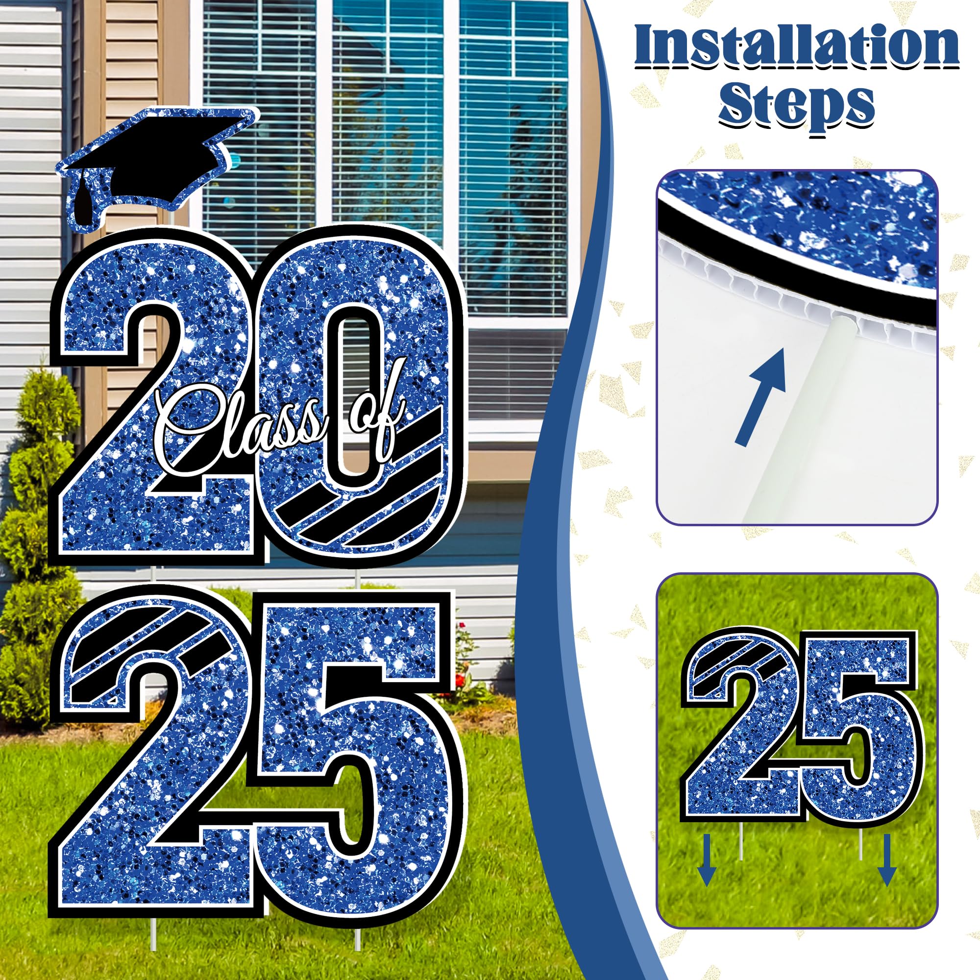 Snapklik.com : 2025 Graduation Decorations, Large Congrats Grad Yard Signs
