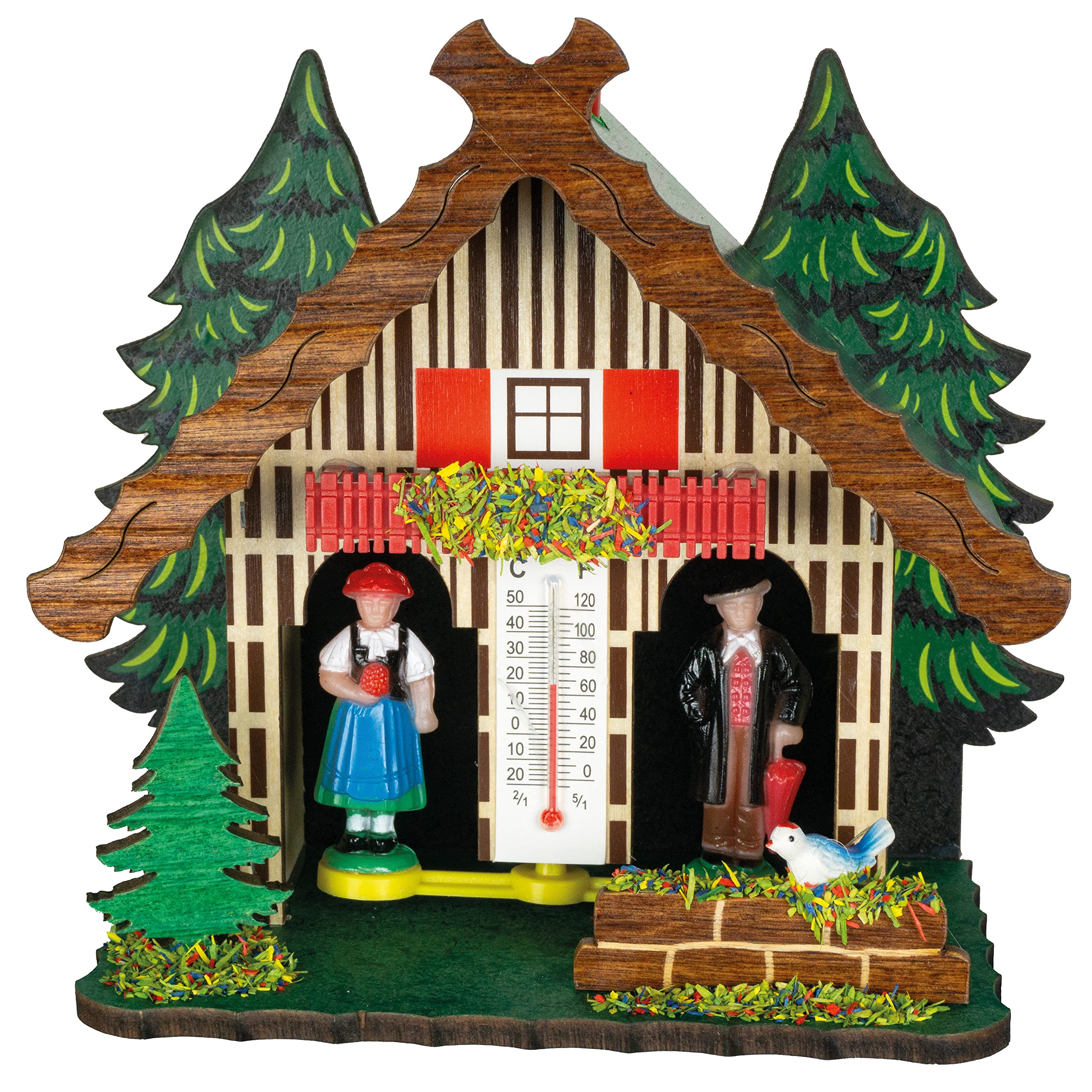 Casita meteorológica Trenkle TU 0803 higrómetro de madera alemán tradicional