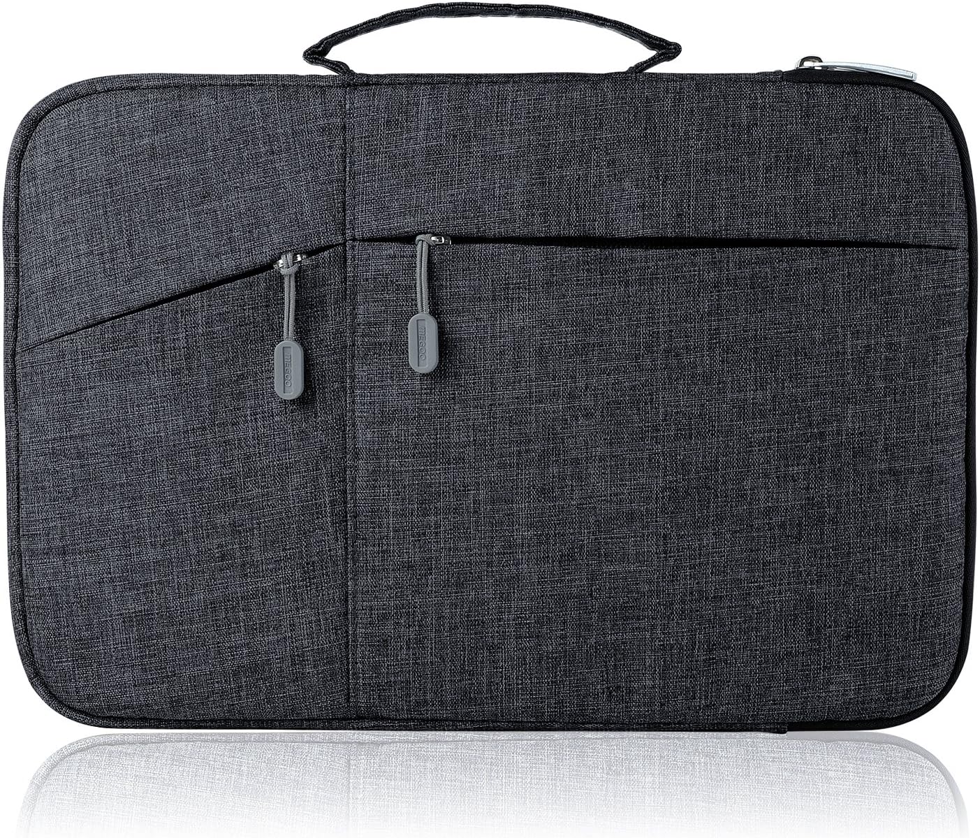 Megoo 10inch Laptop Sleeve Case for Microsoft Surface Go 4/3/2 10.5", Samsung Galaxy Tab A9+/A8/S9 11"/S9 FE 10.9", iPad Pro 11"/Air 10.9",Carry Case with Handle for 9"-11" Chromebook Tablet(Black)