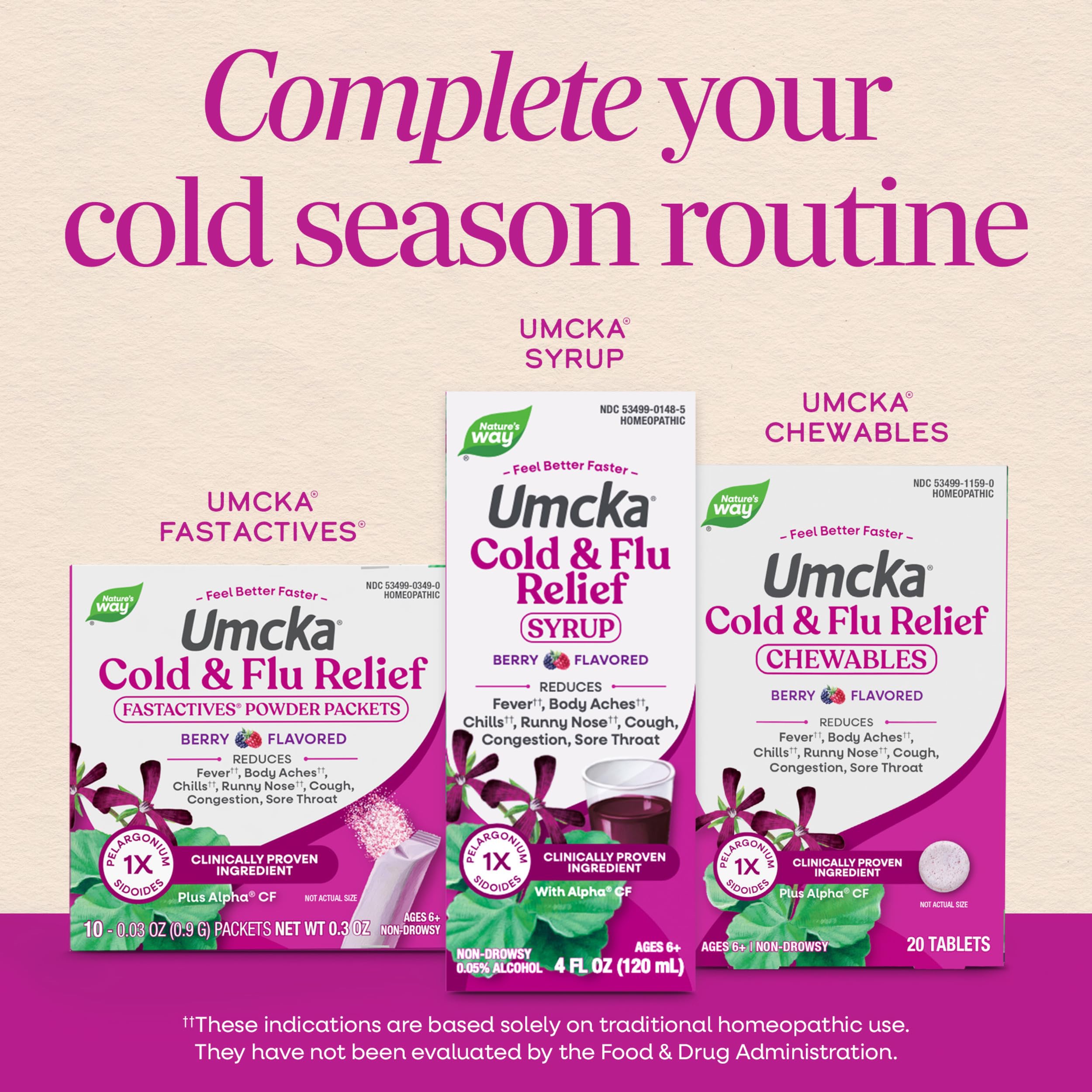 Nature's Way Umcka Cold & Flu Relief FastActives, Homeopathic, Berry, 10 pk — Amazon image 8