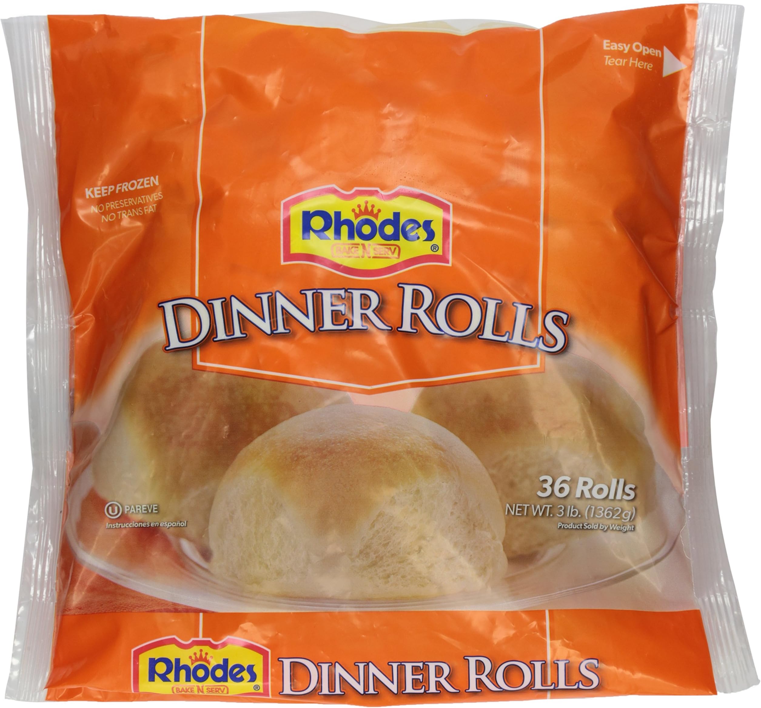 Bake N Serv White Dinner Rolls, 36 rolls (Frozen)