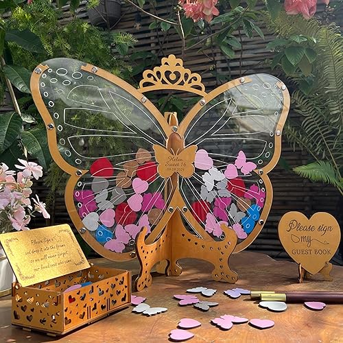 Miniatura 2 de Sweet 15 - Libro de invitados personalizado de membrillo de Mis Membres, regalo alternativo para hija, libro de invitados Sweet 16 Guest Book de