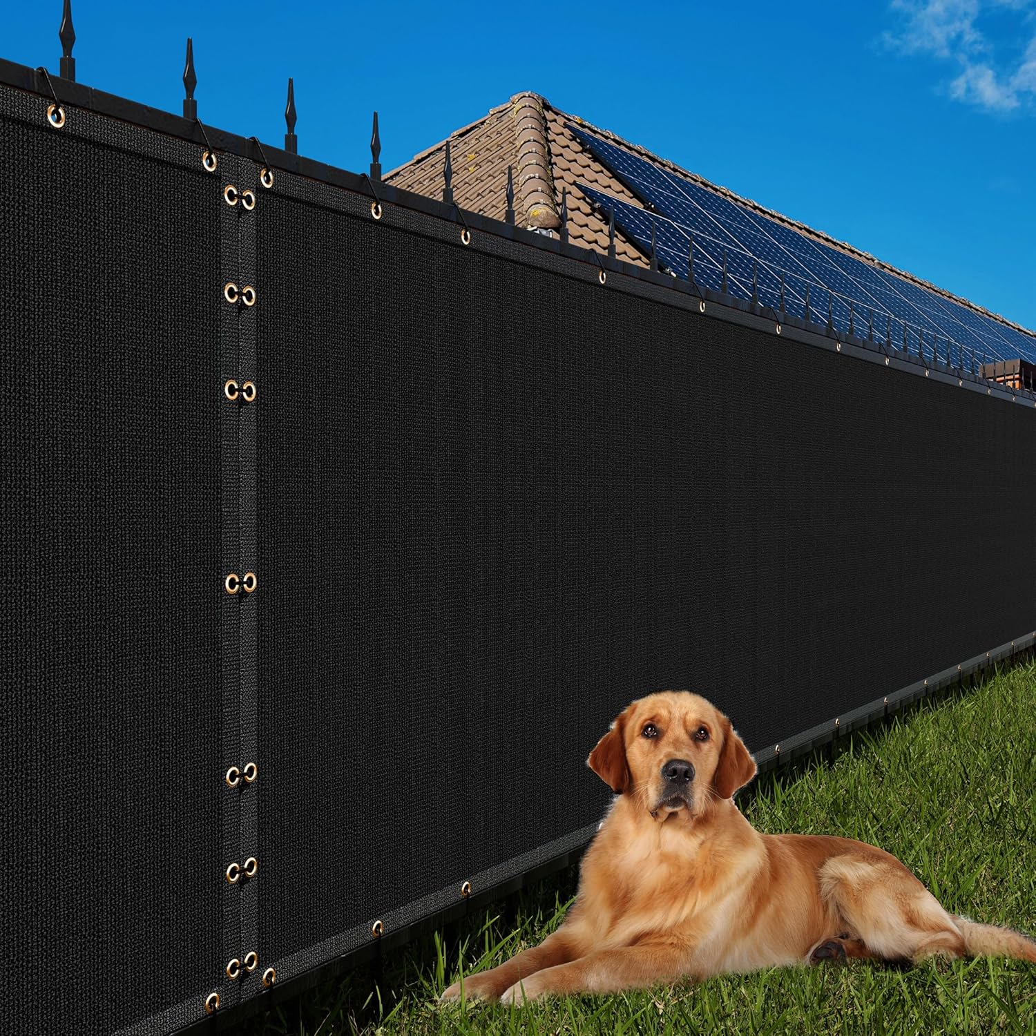 Kingsyard Privacy Fence Screen 4x50FT, Heavy Duty Fencing Shade Cover with Brass Grommet, 170GSM 90% Outdoor Mesh Shade Net for Balcony, Backyard, Patio, Garden Fence, Pool, Zip Ties Included, Black