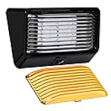 Leisure LED RV Exterior Porch Utility Light with Switch - 12v 280 Lumen Lighting Fixture. Replacement Lighting for RVs, Trailers, Campers, 5th Wheels. Black Base, Clear and Amber Lens (Black, 1-Pack)