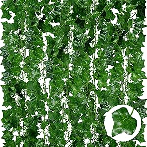 OUNONA Pianta Di Edera Artificiale Scindapsus, Foglie Verdi In Plastica, Lunghezza 95 Cm, Per Decorazione Casa, Giardino, Matrimoni