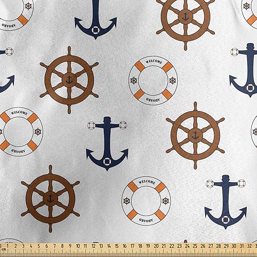 Vista 851 de Lunarable The Yard, tela azul real de The Yard, patrón de cerámica inspirado en el Medio Oriente estilo marroquí, estampado oriental, tela de satén