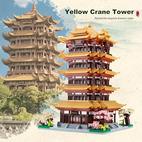 Miniatura 2 de Micro Building Blocks for Adults - Yellow Crane Tower, a Chinese Ancient Famous Architecture and Collection Decorative DIY Toys Gift Set for Teens