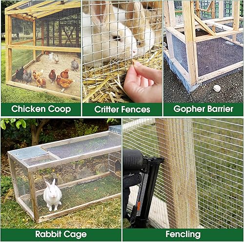 Miniatura 21 de HOPERAN Black Hardware Cloth - Malla de 1/2 pulgada, 36 x 50 pies, alambre de pollo recubierto de PVC calibre 19, vinilo + valla galvanizada