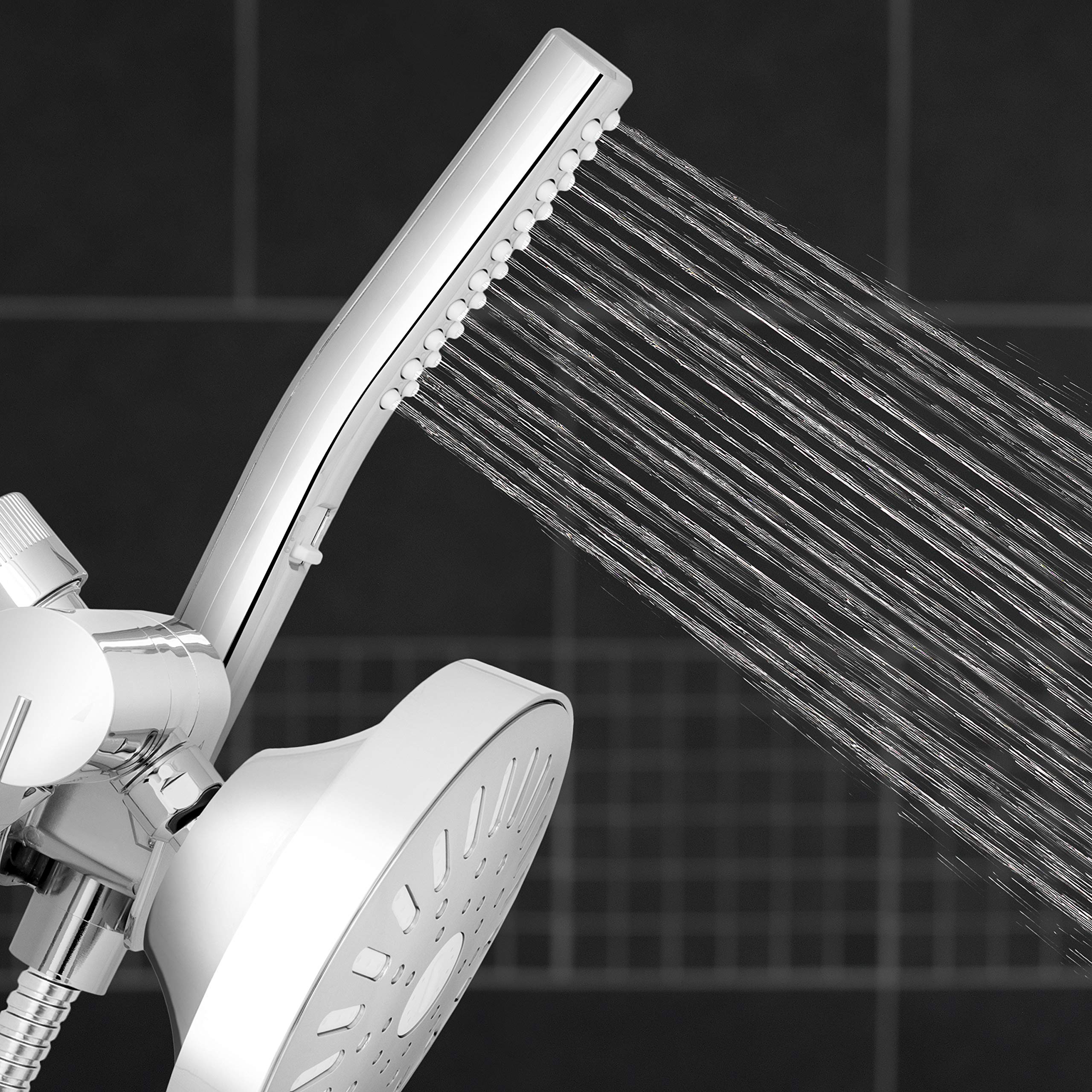 Waterpik High Pressure Handheld Wand and Rain Shower Head Combo with 8