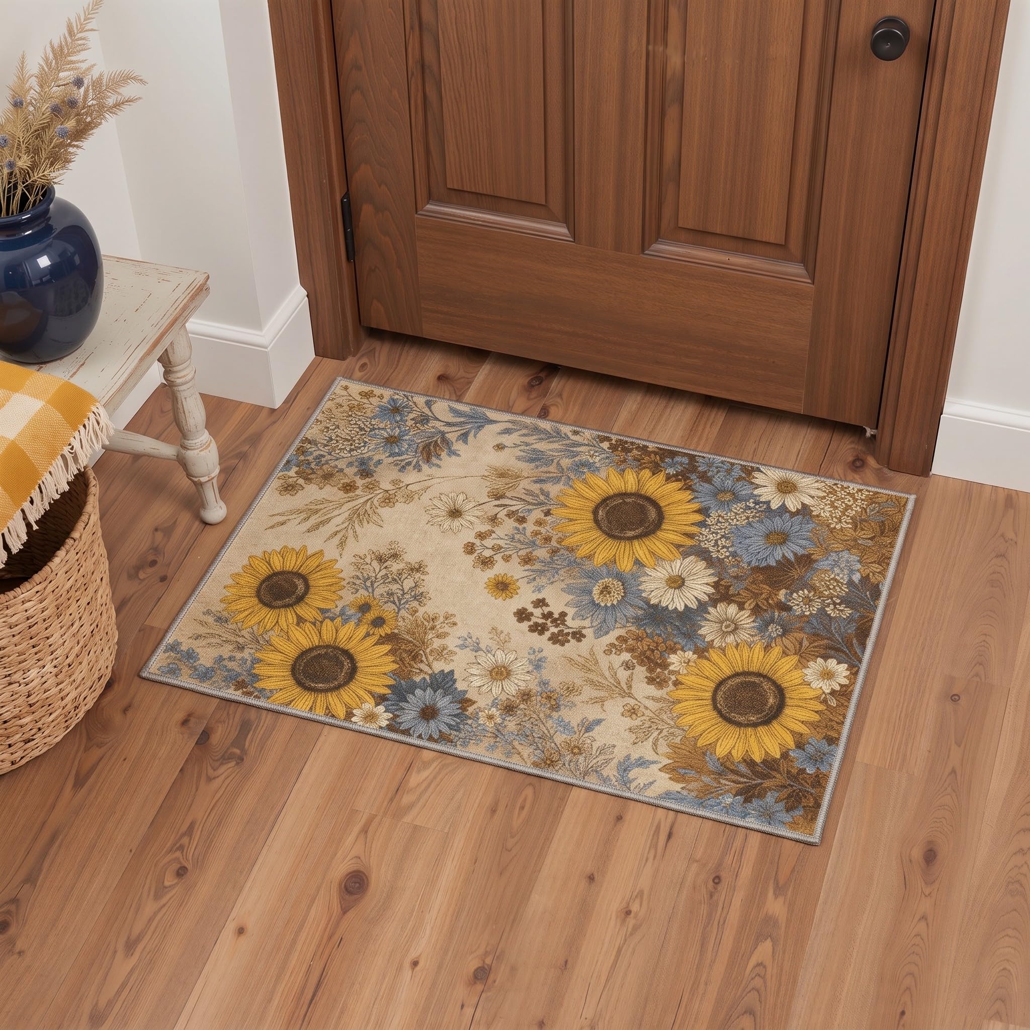 60x90cm Waschbarer Teppich Abstrakt Modern Schlafzimmer Schmutzabweisend