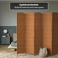 Vista 75 de Red Lantern Divisor de habitación de 4 paneles blanco con tejido de diamante de 7 pies de alto