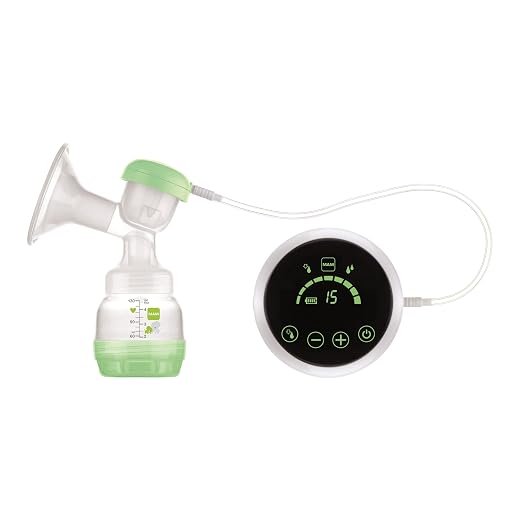 MAM Sacaleches Eléctrico 2 en 1, uso Flexible Manual o Eléctrico, modos de Estimulación y Extracción, 9 Niveles de intensidad y Batería Recargable, Silencioso, incluye Accesorios