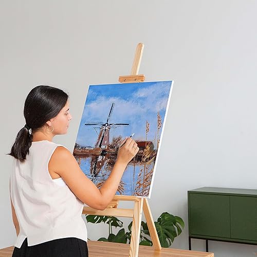 Miniatura 10 de Elan Lienzos estirados de 8 x 8 pulgadas, paquete de 6 lienzos para pintar, lienzo estirado para adultos, lienzo en blanco para pintar lienzos,