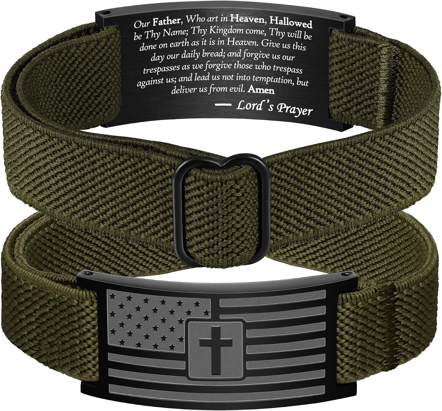 American Flag Cross Christian Bracelets, First Communion/Confirmation/Baptism Gifts Ideas for Kids Tween Teen Teenage Boy Men