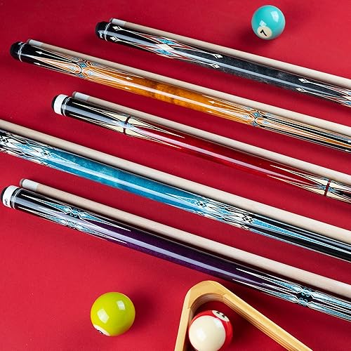 Miniatura 7 de Taco de billar, tacos de billar con estuche rígido, 2 piezas de 58 pulgadas para mesa de billar, taco de billar con punta de 13 mm, 19-21 oz taco de