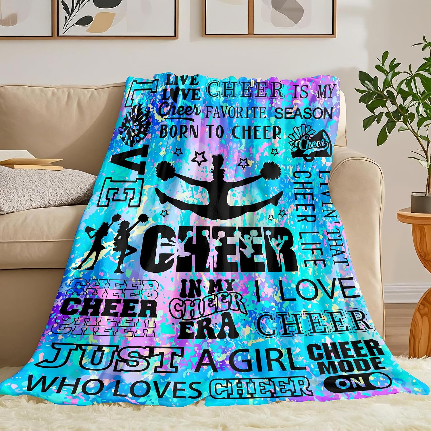 Cheerleader Gifts Blanket for Girls Teens Cheer Blankets for Girls Cheerleading Throw Blanket Cheer Gifts Stuff 50"X40"