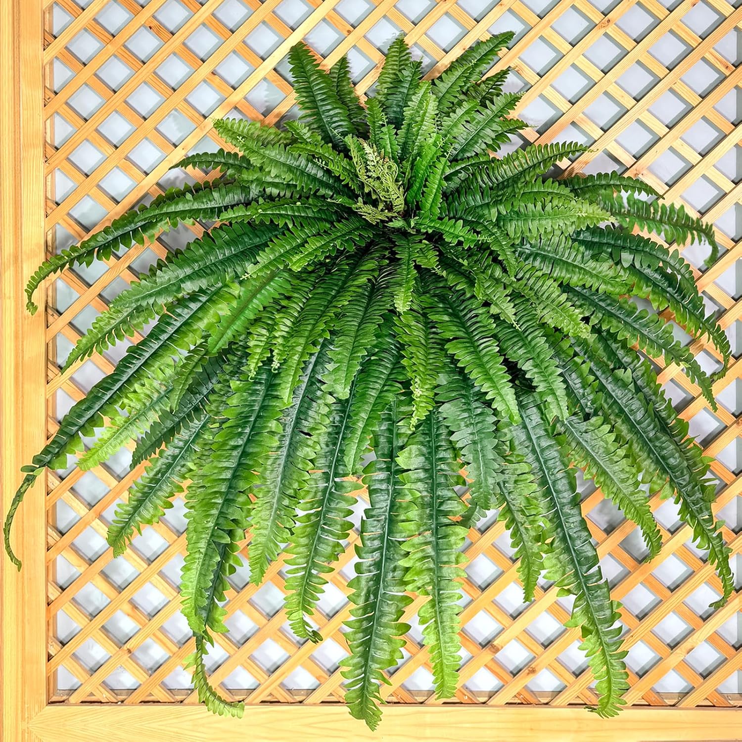 Fake Ferns, 68" Oversize Artificial Ferns for Outdoors & Indoors, Large UV Resistant Faux Boston Fern Greenery with Lush Long Leaves Suitable for Planters Porch Garden Home Decor, Hanging or Potted