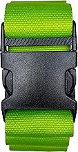Personalised Luggage Strap with Name – Custom Embroidered Suitcase Belt 180cm x 5cm – Adjustable Travel Baggage Strap for Easy Identification – 100% Polypropylene Material (Green)
