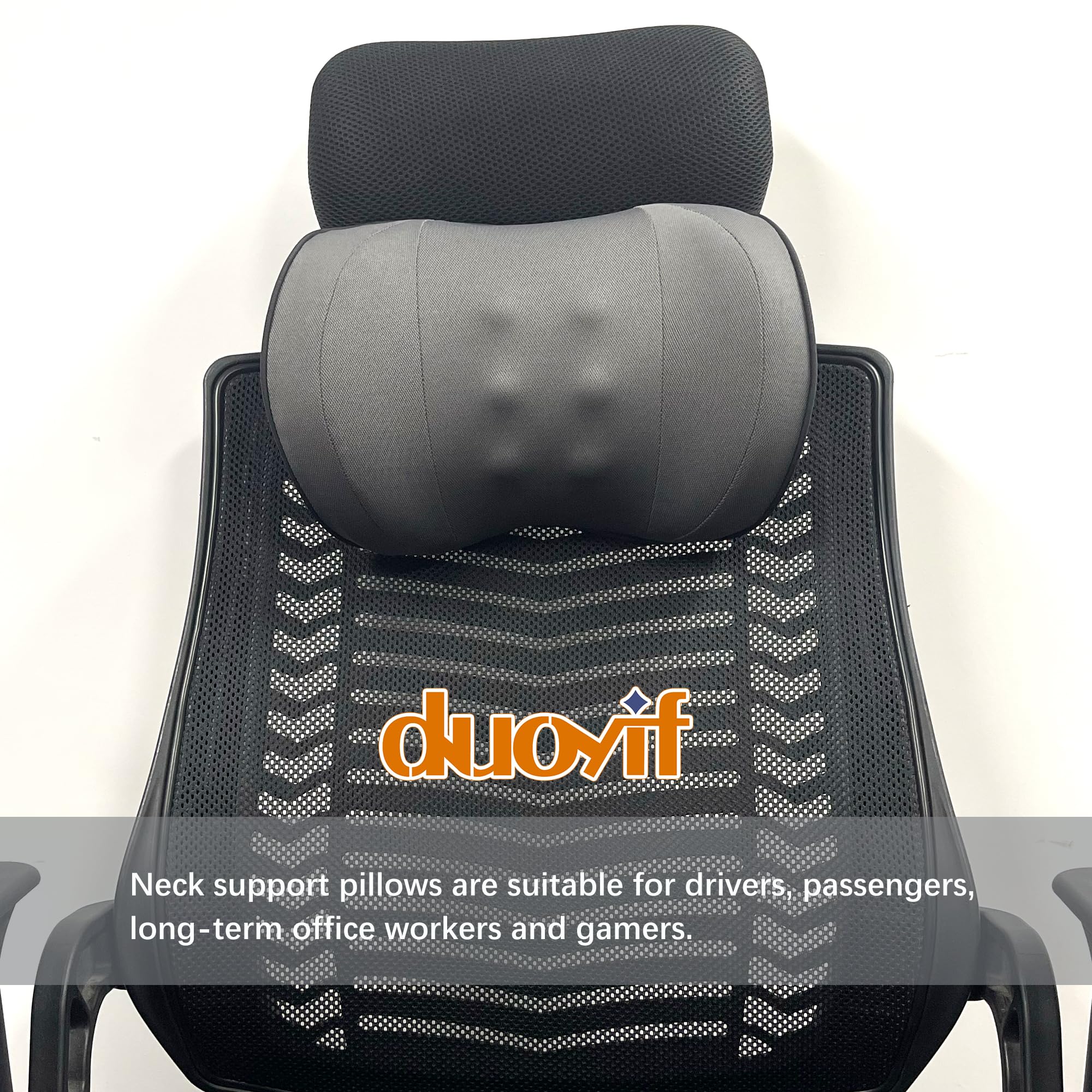 duoyif Grande Poggiatesta Auto Cuscino In Memory Foam e Tessuto 3D, Supporto Testa Per Seggiolino Auto, Grande Cuscino Collo Poggiatesta Per Sedia Auto Guida Gioco Sedia Ufficio (grigio)