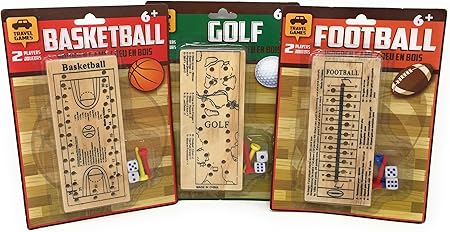 Amazon 木製peg Board旅行ゲーム ゴルフ バスケットボール サッカー 3 Pcセット ボードゲーム おもちゃ