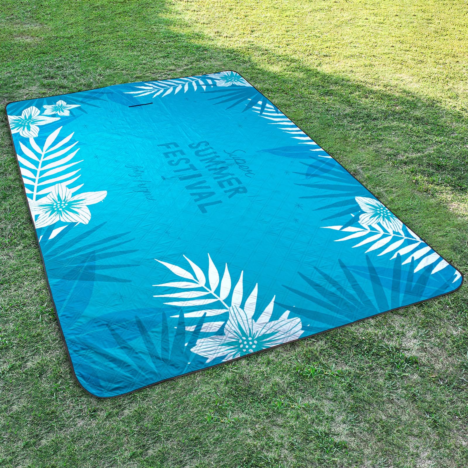 DEWUR Coperta da Picnic Impermeabile Lavabile Sandfrei XXL 300x200cm Blu