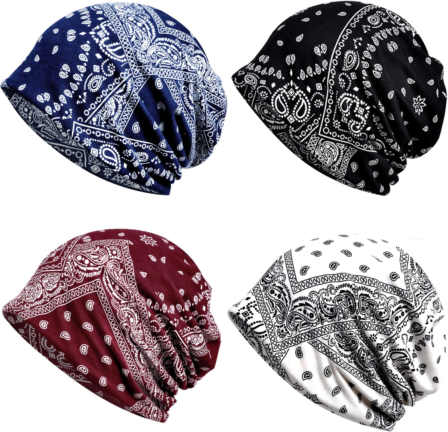 Cotton Slouchy Beanie Hip-Hop Soft Lightweight Running Beanie Adult Skull Hats Cap for Men Women